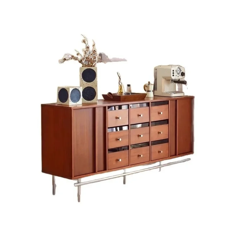 Solid wood dining side cabinet, living room locker, antique nine chest cabinet