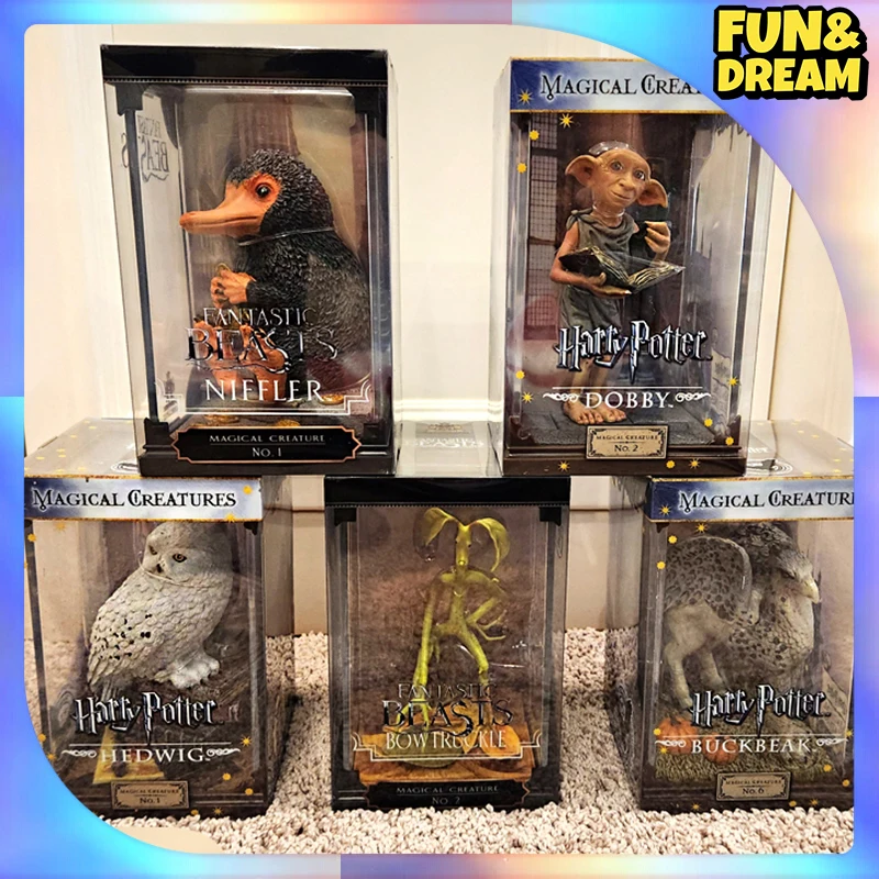 

Harry Potter Anime Action Figure Cute Kawaii Niffler Hedwig Brotruckle Fawkes Buckbeak Dobby Harrys Potter Product Birthday Gift