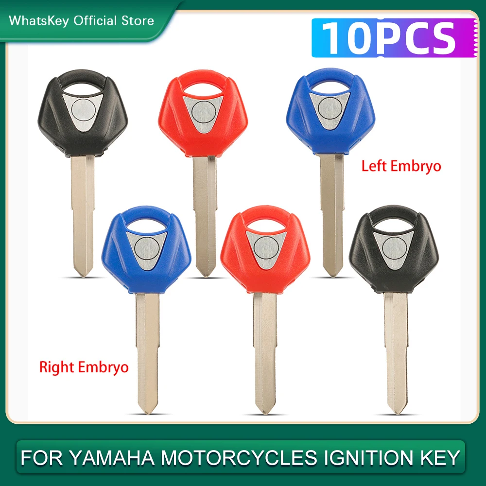 WhatsKey 10PCS Uncut Blank Blade Motorcycle Key For YAMAHA YZF XJR1300 FJR1300 MT09 MT07 XJ6 TMax Rx100 FZ6 FZ8 R3 R1 R6