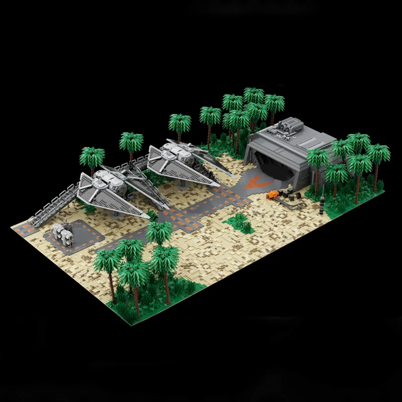 

NEW 8188PCS star battle Movie Rogueding One MOC tied Striker Landing Pad model DIY creative idea Child Toy Assembly Puzzle Gift