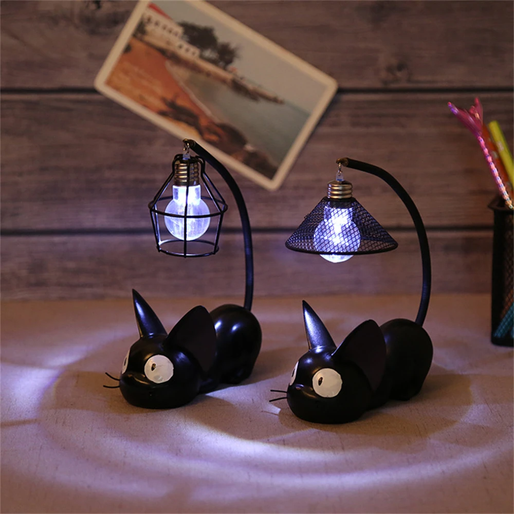 Night Light Resin Animal Cat Portable Rotatable Children Student Present Reading Lamp Desktop Decoration Led Lamp for home garde