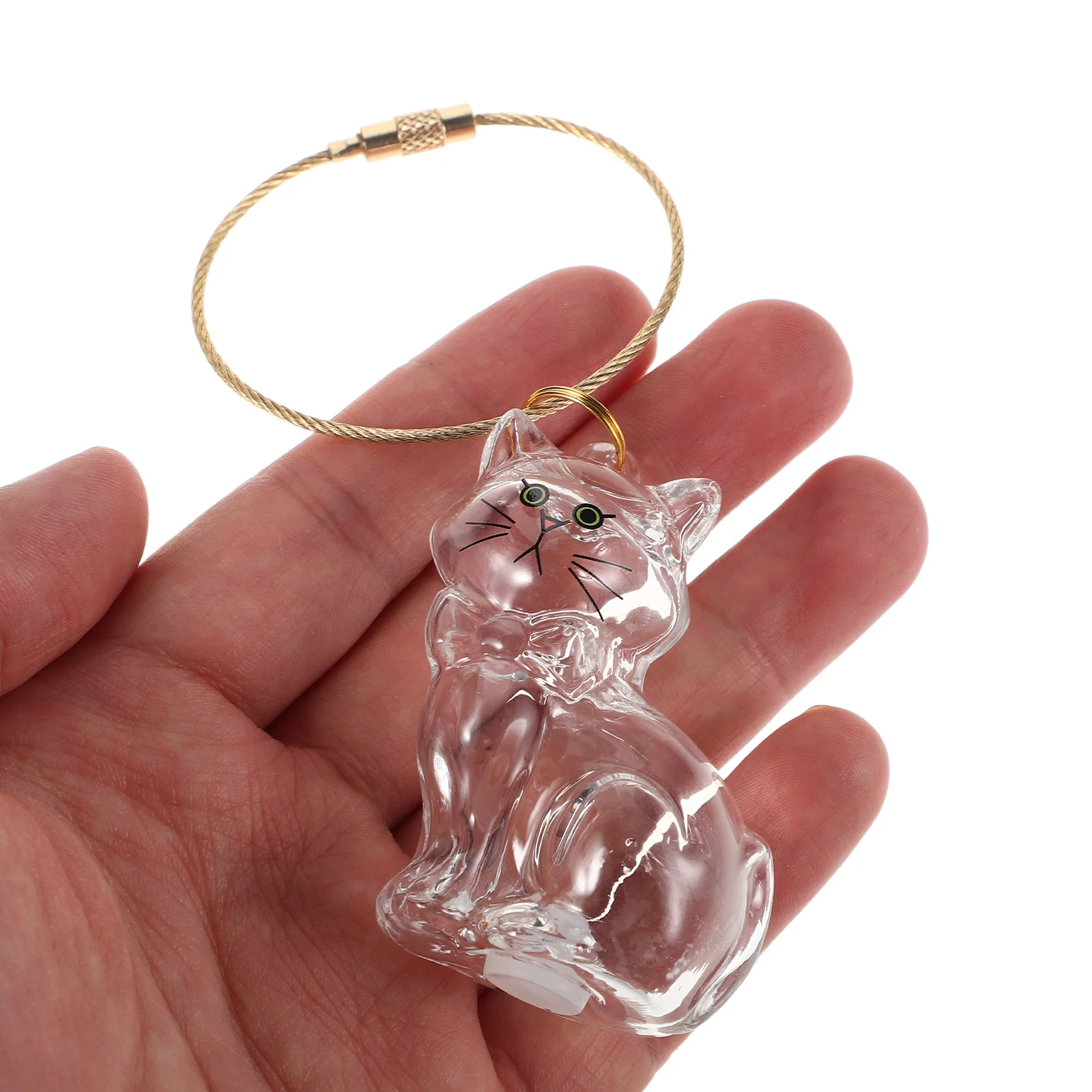 

Cat Hair Collector Keychain Glass Shaped Storage Jar Pet Hair Memorial Keepsake Charm Keyring Keepsake Jar for Pets