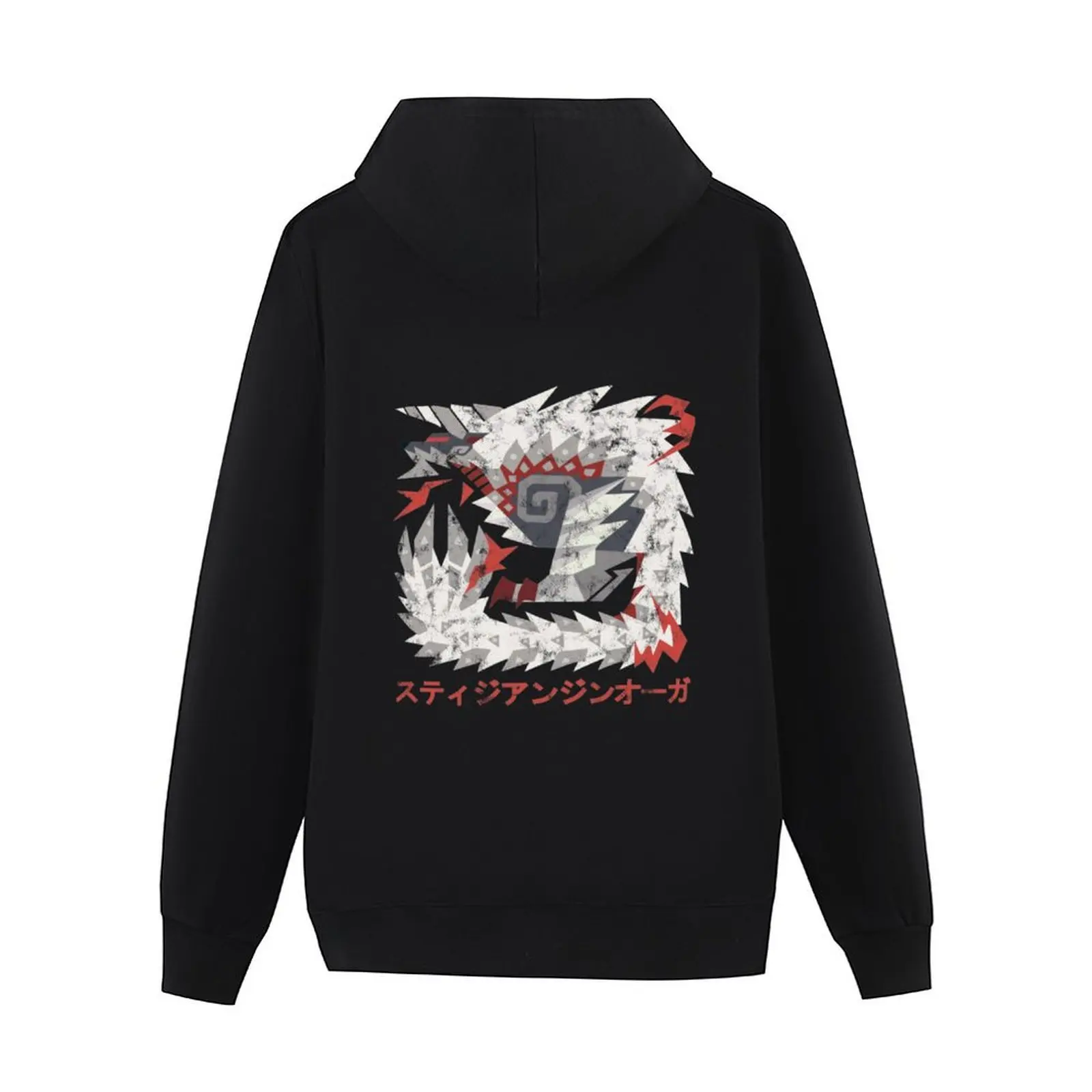 Monster Hunter، World Iceborne Stygian Zinogre Kanji هوديي الرجال الشتاء سترة الخريف هوديي الشارع الشهير