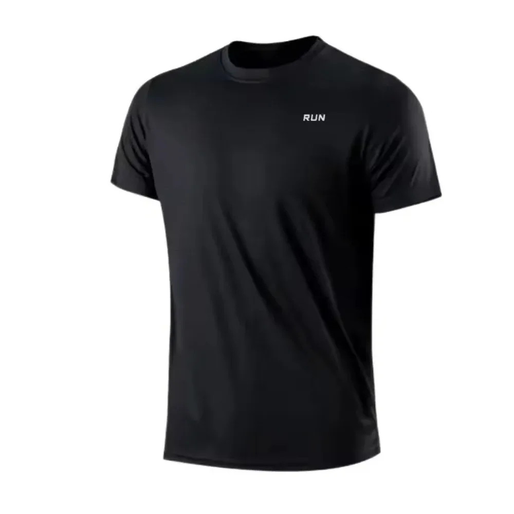 Nieuw zomer heren shirt voor snel drogend hardlopen en fitness - Heren fitness top met korte mouwen - Gym T-shirt