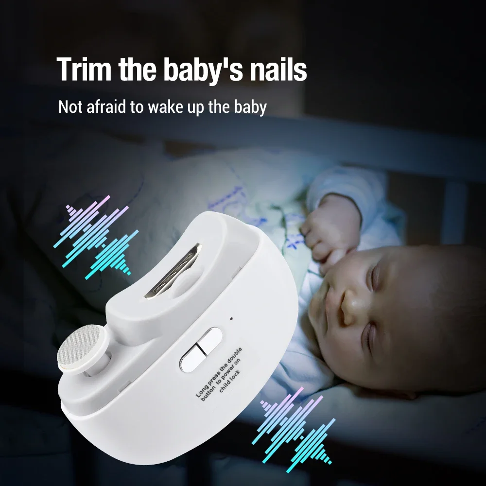 Cortador de unhas elétrico automático com luz para cortador de pedicure de unhas de bebê adulto