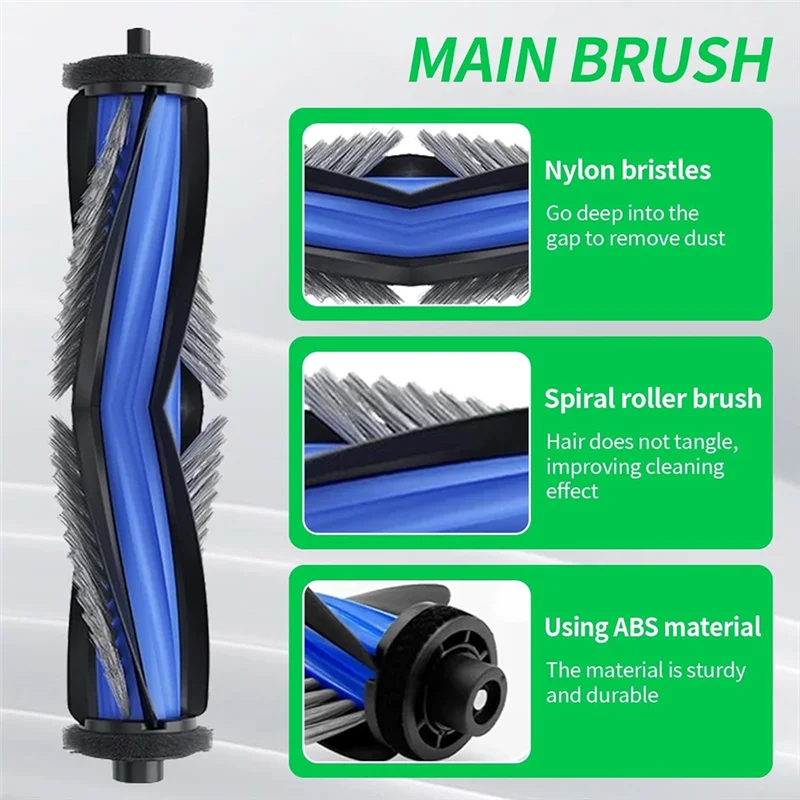 A83G-14Pcs Vacuum Accesories Kit For ECOVACS DEBOT X8 PRO Brush,Roller Mop,Side Brushes,Filters,Dust Bags