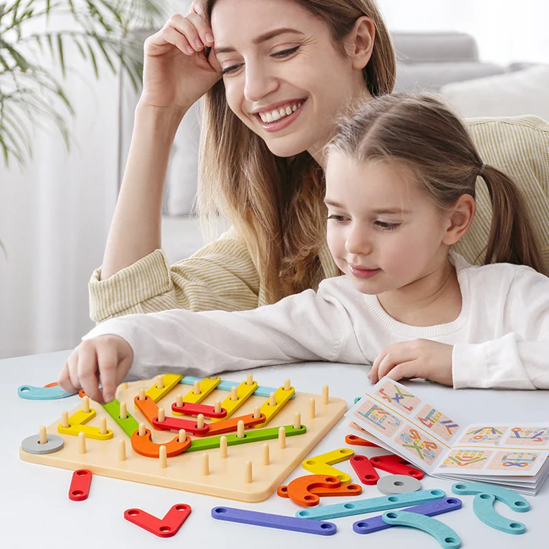 Kind Lernspielzeug Holz Peg Puzzle Board für Kinder Geometrische Form Erkenntnis Gehirn Spiele Fantasie Entwicklung Spielzeug