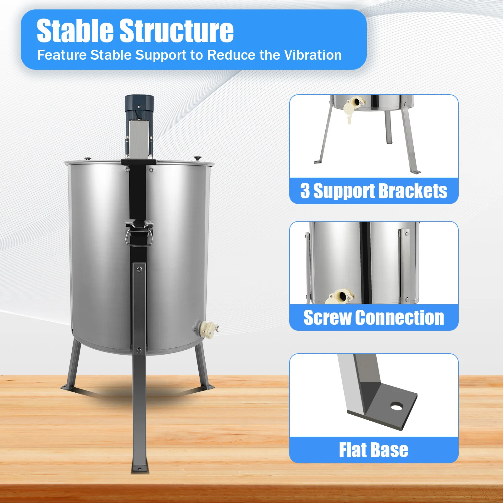 4-Frame Electric Honey Extractor Honey Extractor with Glass Cover Beekeeper and Beekeeper Accessories Hobby Beekeeper 26 x 42 cm