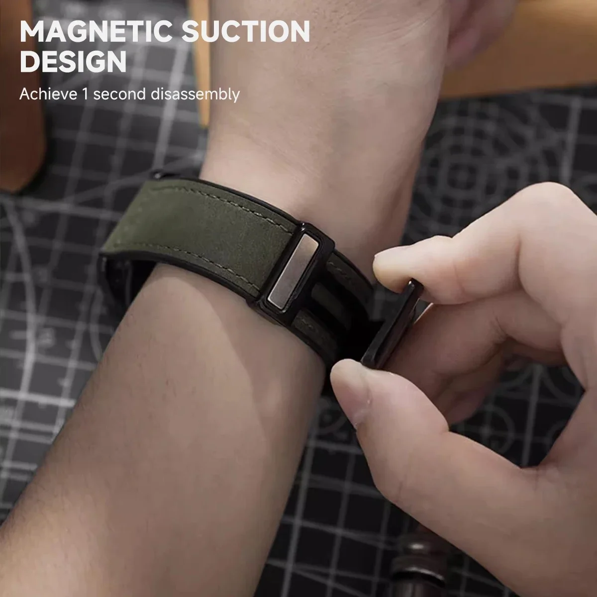 Leather Silicone Band for Samsung Galaxy Watch 8/9 40mm 44mm 8 Classic 46mm Watch Ultra 2026 2025 Magnetic Buckle Strap Bracelet