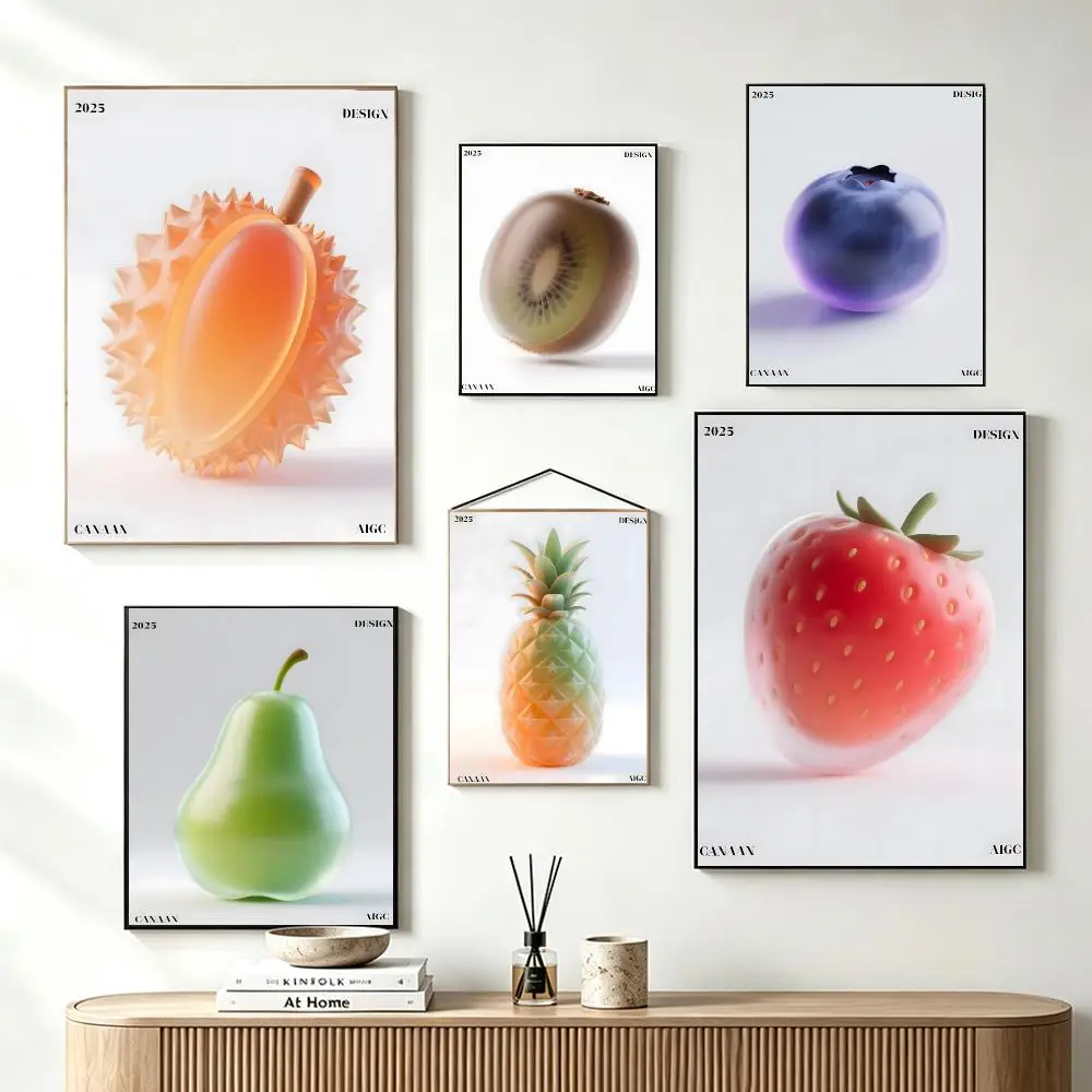 Fresh Fruit Platter C-Creative Fruit Poster Printed Wall Decal for Bedroom Study Decor Gifts