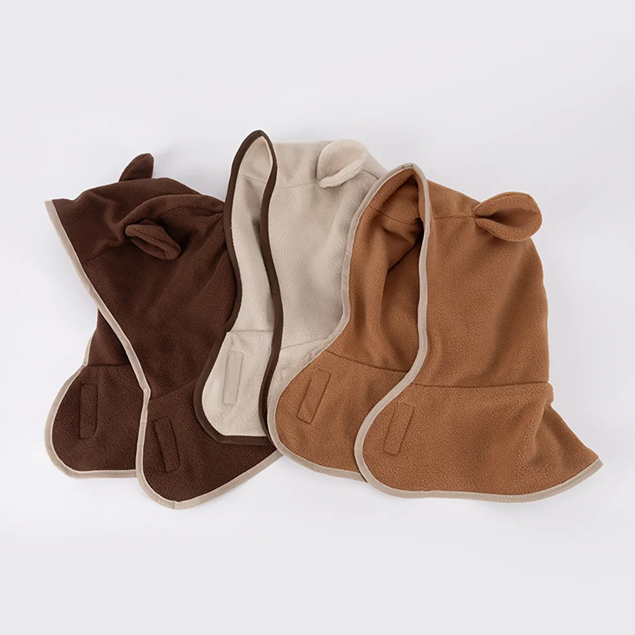 Inverno quente bebê uma peça cachecol chapéu bonito meninos meninas boné de proteção de orelha gorro à prova de vento velo criança crianças chapéus com capuz