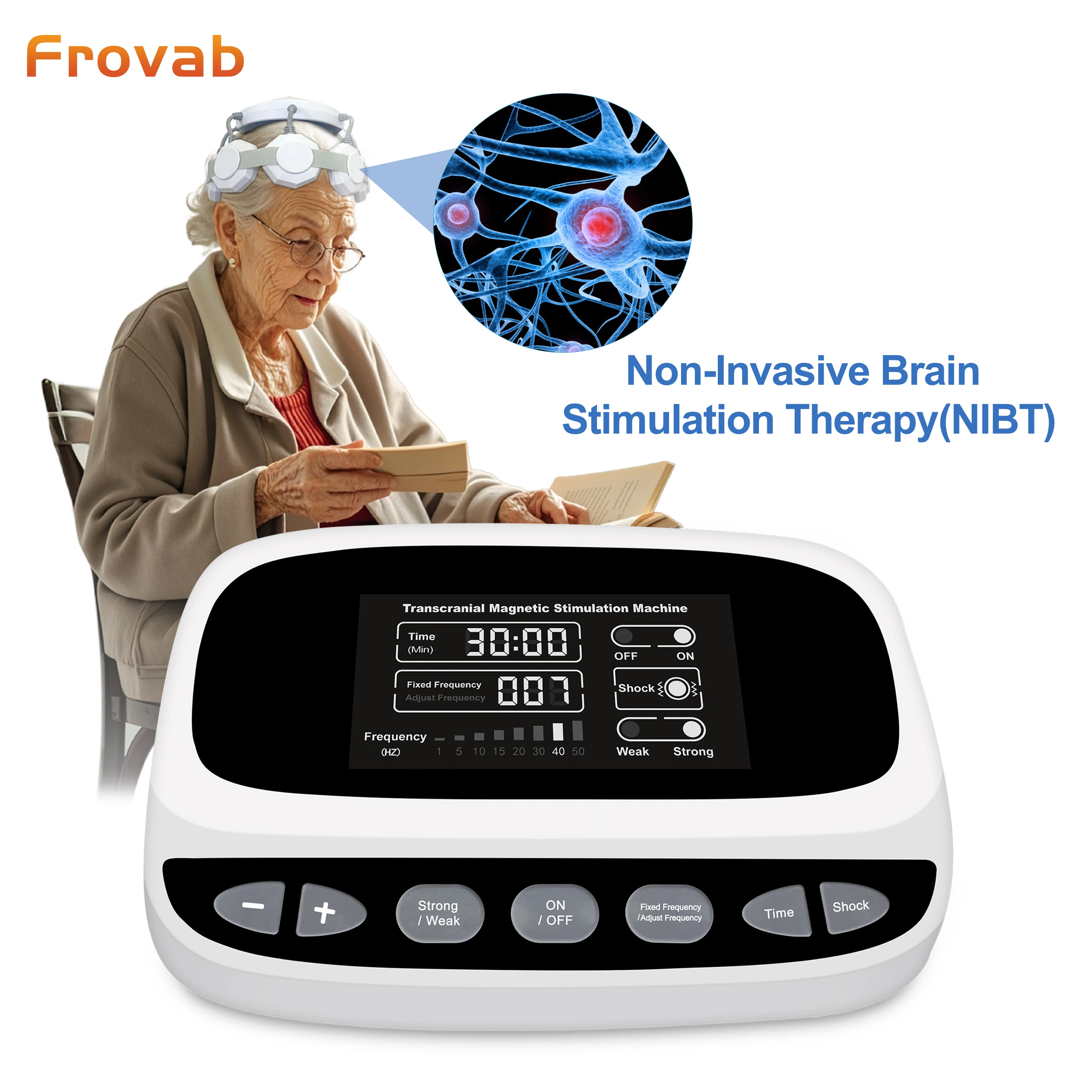 Frovab Home RTMS آلة محمولة محفز الدماغ المغناطيسي للاكتئاب والقلق والأرق الإغاثة PTSD علاج اضطراب النوم #1