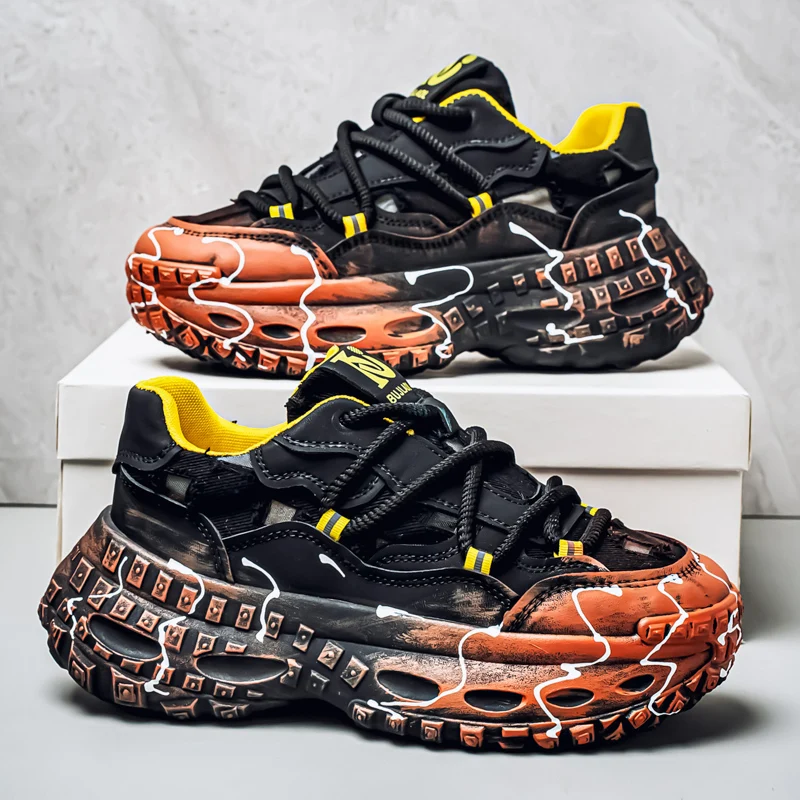 

Уличные кроссовки на толстой подошве, мужские дизайнерские туфли в стиле хип-хоп, осенние мужские кроссовки на платформе, обувь на высоте zapatos de hombre