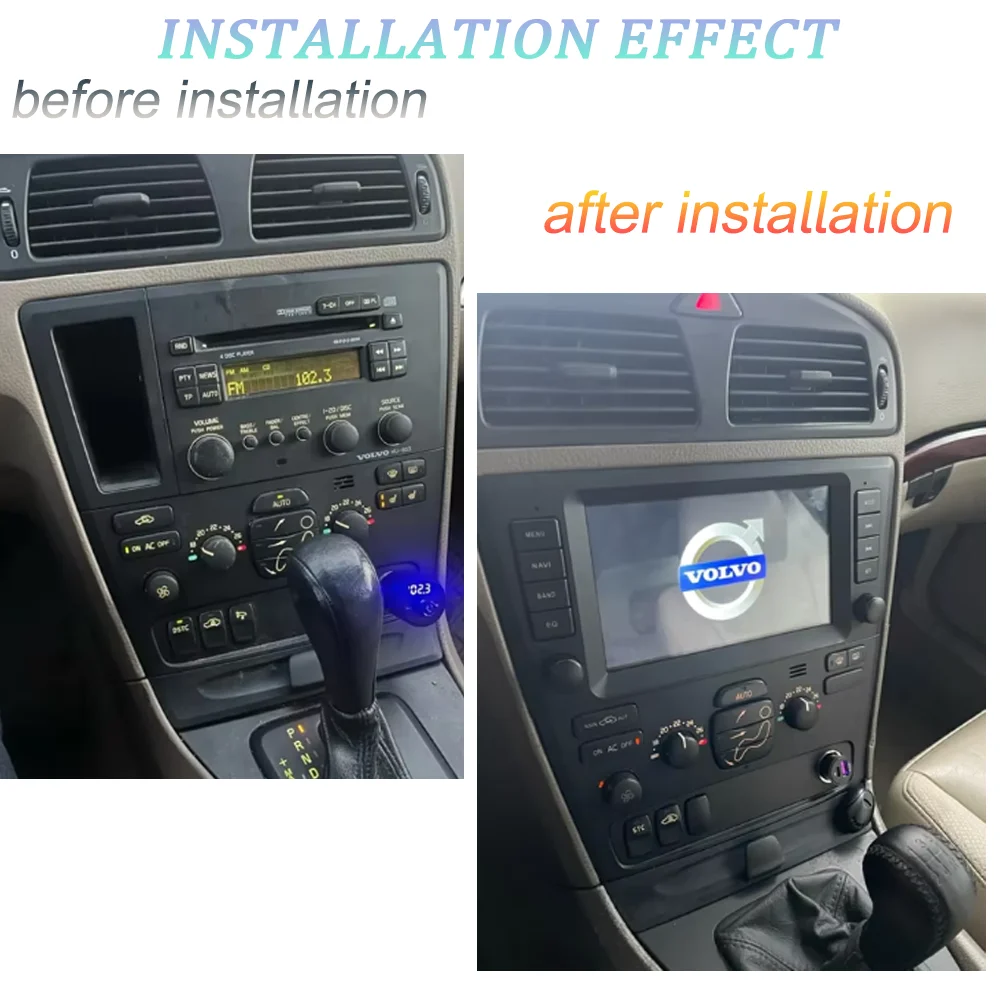 Andorid For VOLVO S60 V70 XC70 XC90 2000-2004 Car Multimedia Video Players Wireless CarPlay Navigation Bluetooth Screen Radio