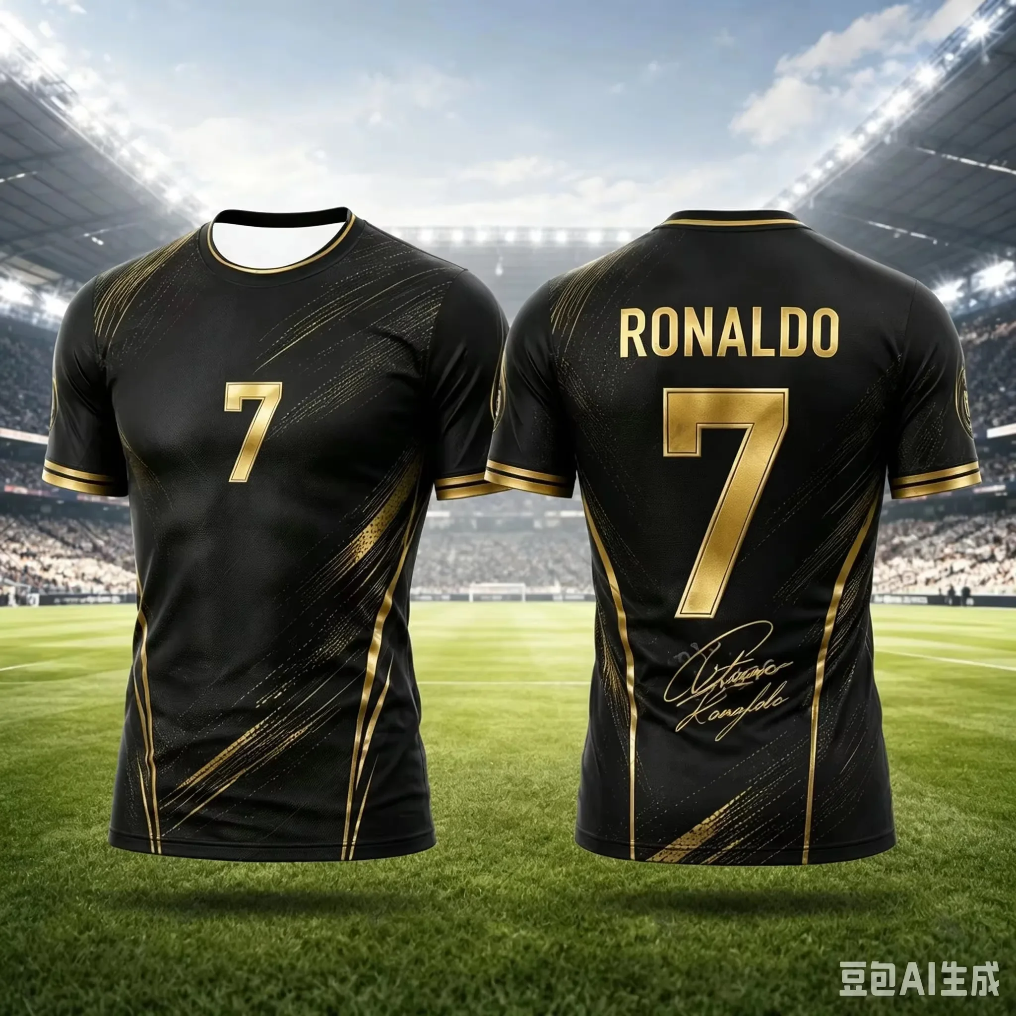 2026 Messi Ronaldo Retirement Commemorative Jersey Football Stars Fusion Design Argentina Portugal Fan Souvenir Sports T‑Shirt