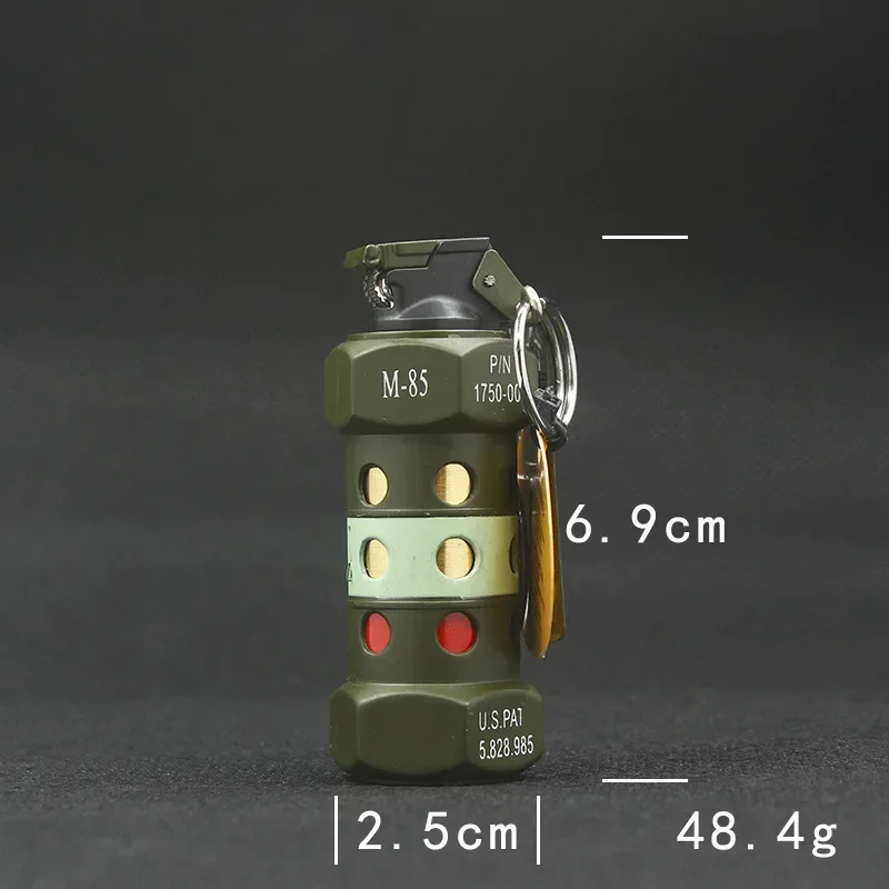 Windproof Mini Grenade Keychain Inflatable Lighter Grinding Wheel Open Flame Bomb Lighter Cigarette Accessories Men\'s Gift