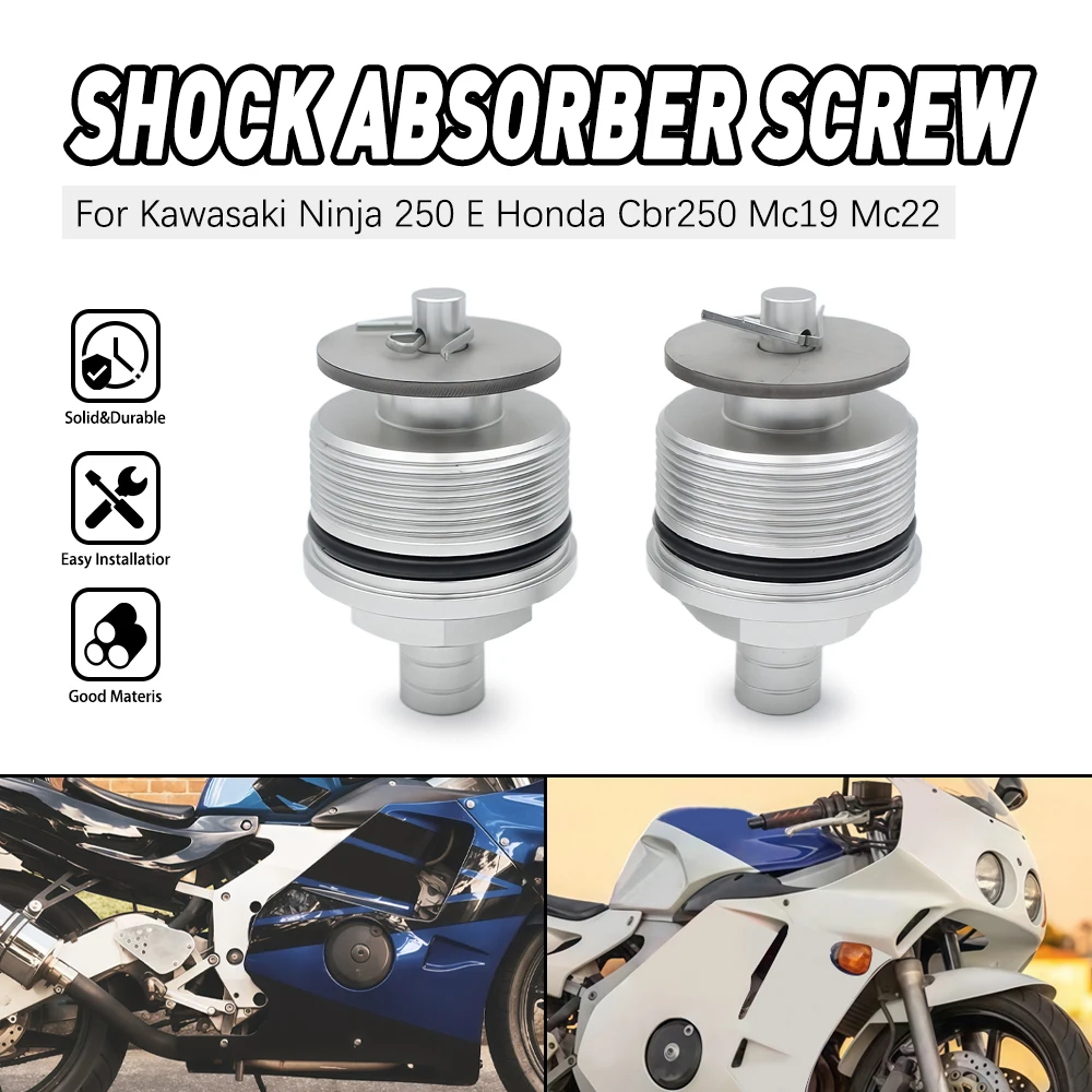 Motorcycle Front Shock Absorber Screw Fork Cover Cap Preload Adjusters Bolts For Honda CBR250 MC19 MC22 For Kawasaki Ninja 250