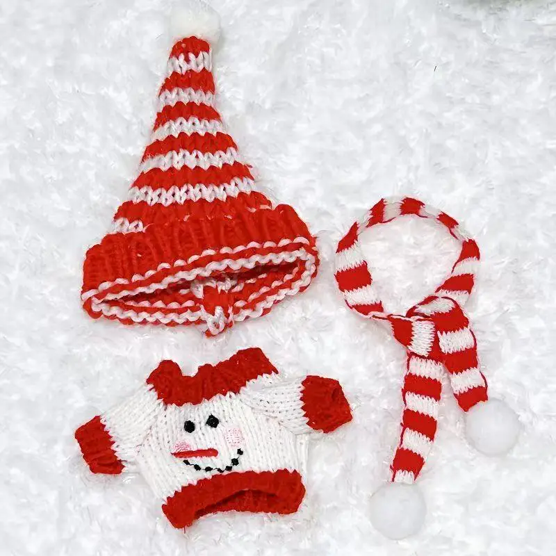 ملابس قماش رابو مناسبة لملابس قماش رابو مقاس 17 سم صندوق أعمى دمية قطيفة عالمية طقم إكسسوار سترة عيد الميلاد بدون دمية