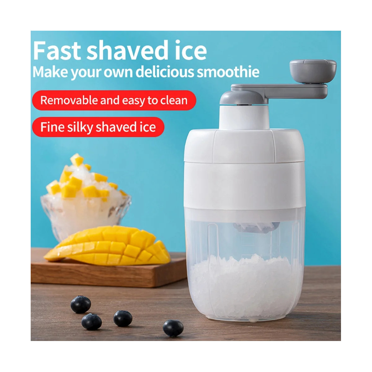 เครื่องไสน้ำแข็งขนาดเล็กสำหรับใช้ในครัวเรือนเครื่องทำน้ำแข็งอุปกรณ์ทำครัว