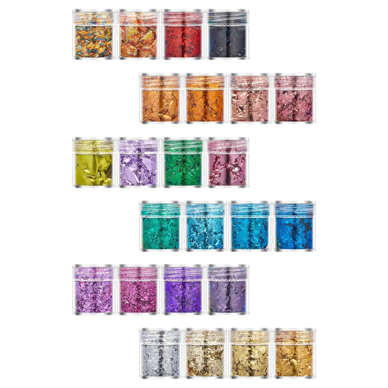 ฟอยล์ตกแต่งเล็บ 4 ชิ้น ฟอยล์อะคริลิคสำหรับทำเล็บ DIY 3 มิติ ฟอยล์บางวิ้งๆ กลิตเตอร์เลื่อมตกแต่งเล็บ