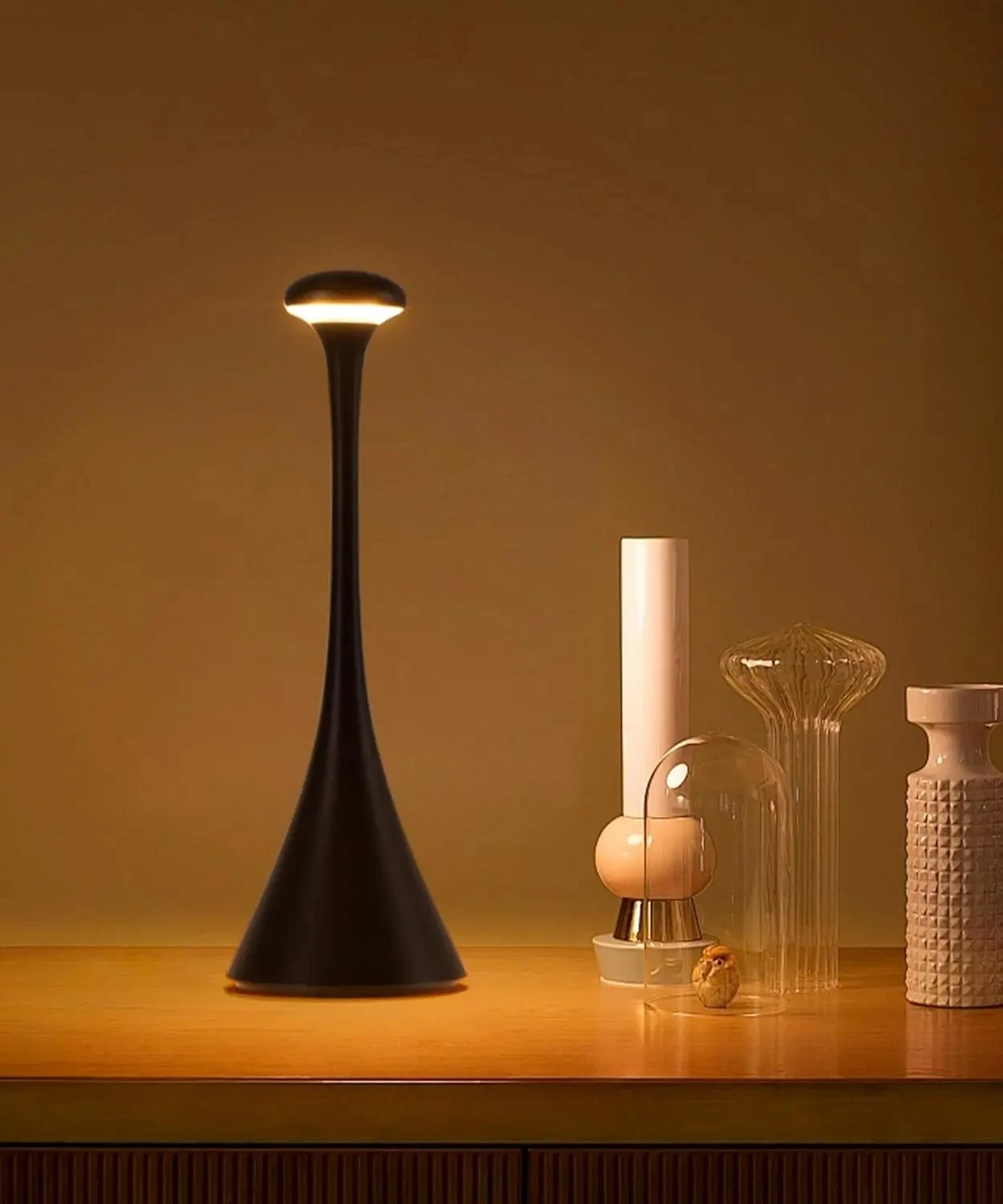 

Настольная лампа-гриб с сенсорным управлением, перезаряжаемая, беспроводная, USB, новинка, креативный атмосферный светильник для спальни и отеля