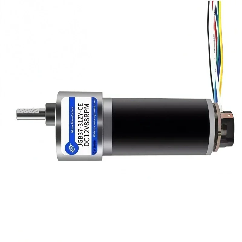 12V/24V Miniature Permanent Magnet DC Encoder Reducer Motor JGB37-31ZY High Power