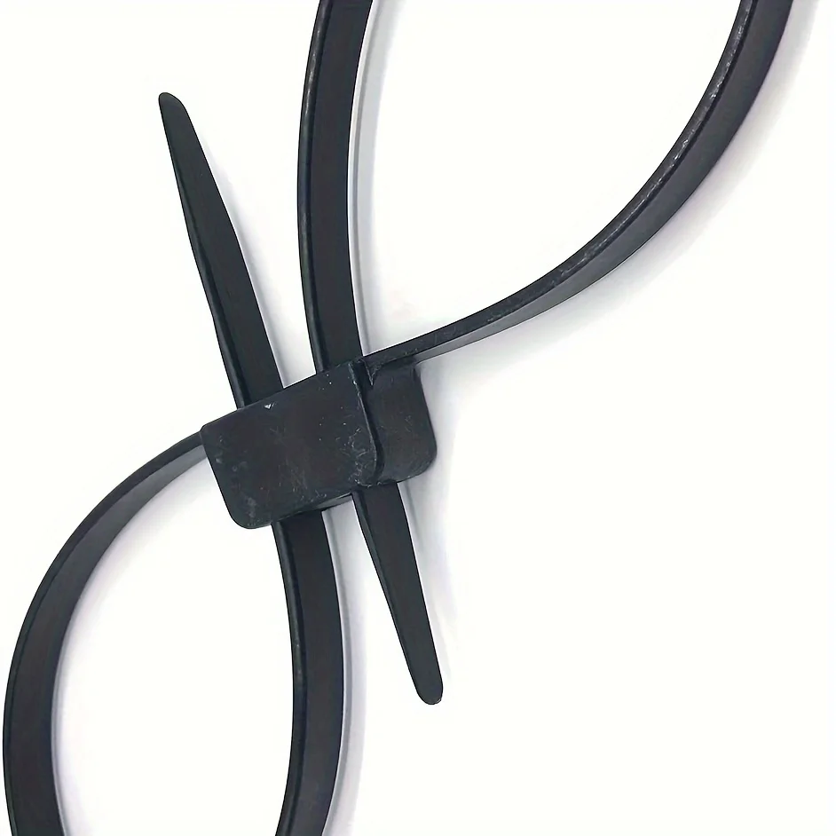 Durable Black Nylon Zipper Tie Handcuffs - UV, Anti-Slip Design for Secure Item Fastening in Various Applications