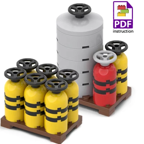 MOC Brandstof Gas Tank Bouwstenen Kit Wijnvaten Goederen Container Heftruck Bakstenen Speelgoed Jongens Cadeau