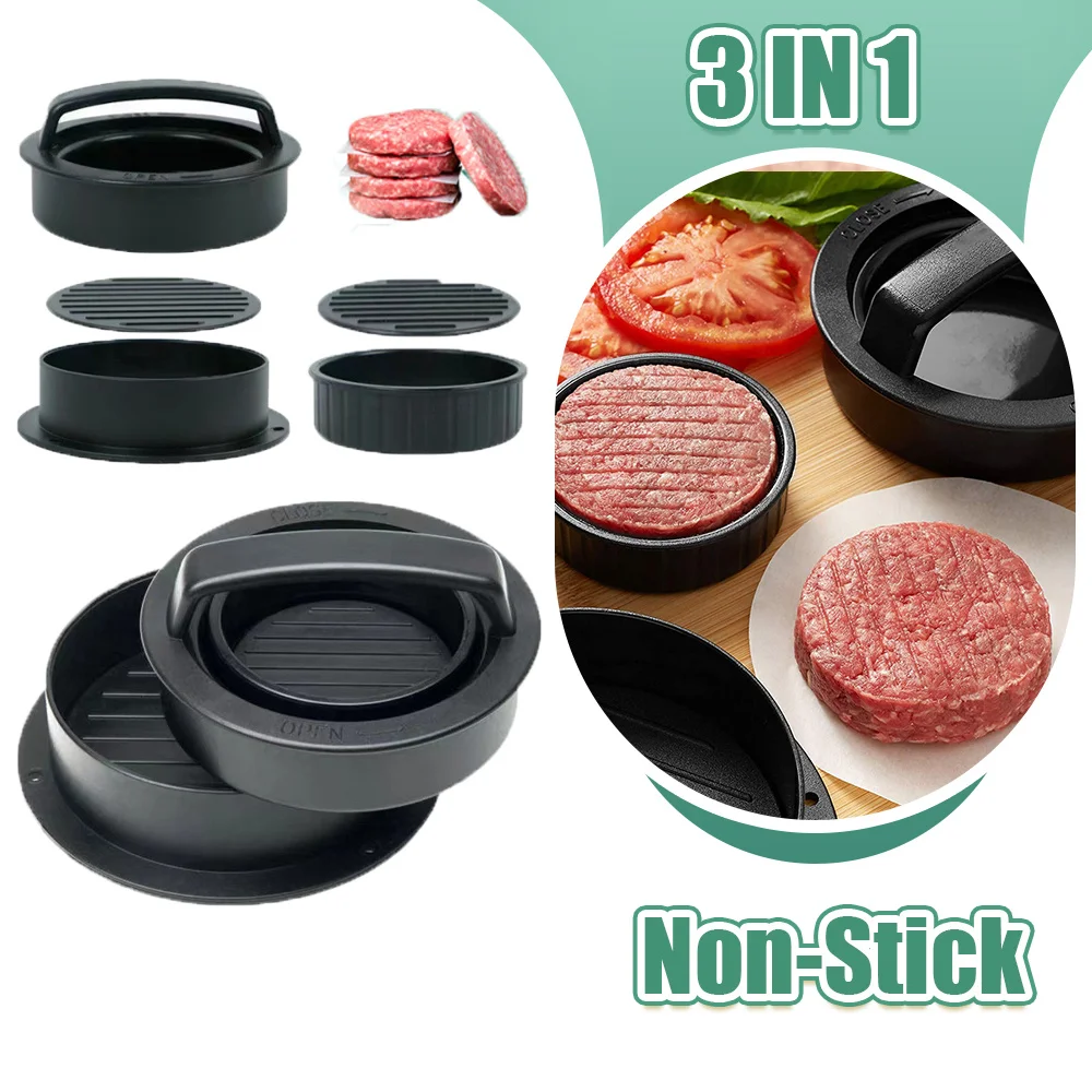 Meatloaf Tools Round Shape Non-Stick Stuffed Burger Patties Beef Grill Pie Press Mould Maker Kitchen Accessories