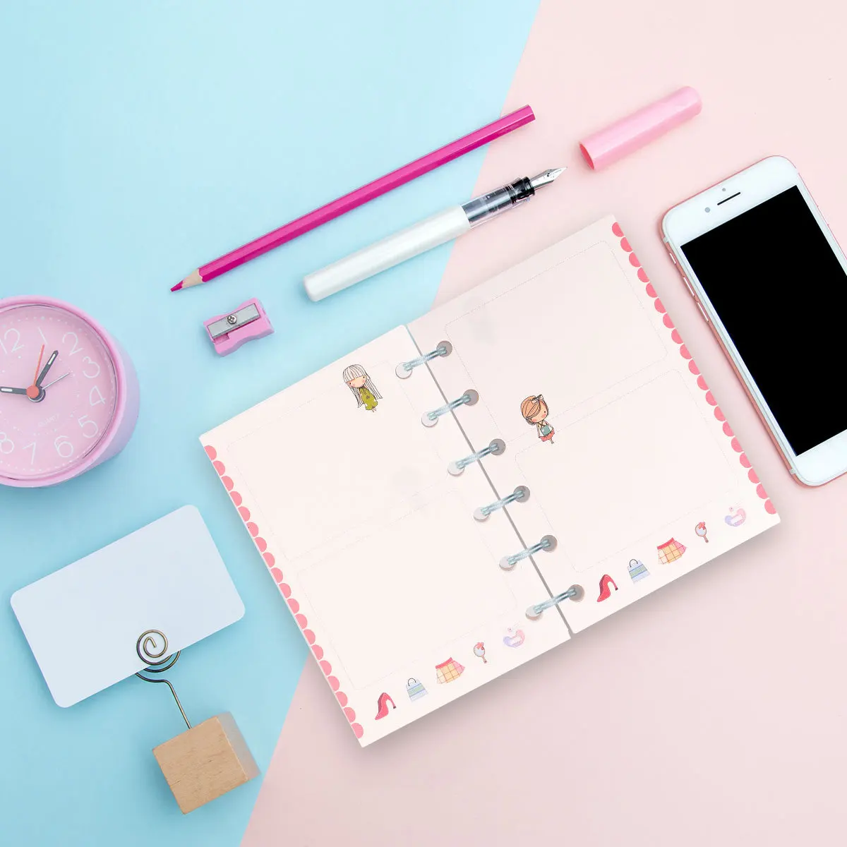 3개입 A7 루즈리프 리필 용지, 학교/사무실 플래너 교체용 코어 시트, 구멍 뚫린 용지