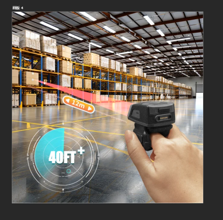 EFFON EF02 Wearable Finger Ring Barcode Scanner with SE5500 2D Engine Long Range Fast Accurate Hands-Free Data Capture