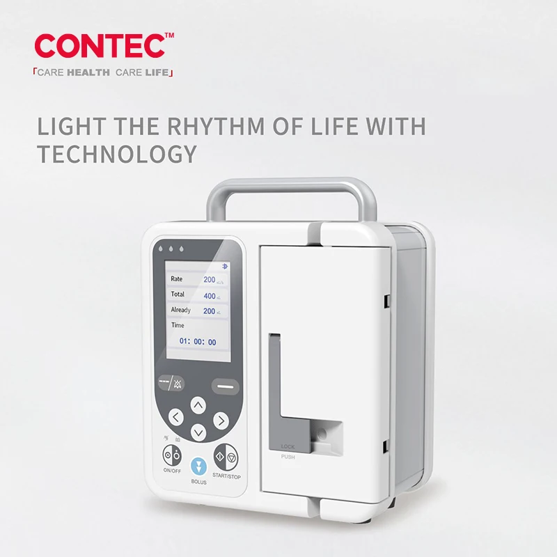 

CONTEC SP750 Human or Veterinary Use Volumetric Infusion Pump IV Fluid Control Syringe Pump, Alarm, Portable Machine LCD