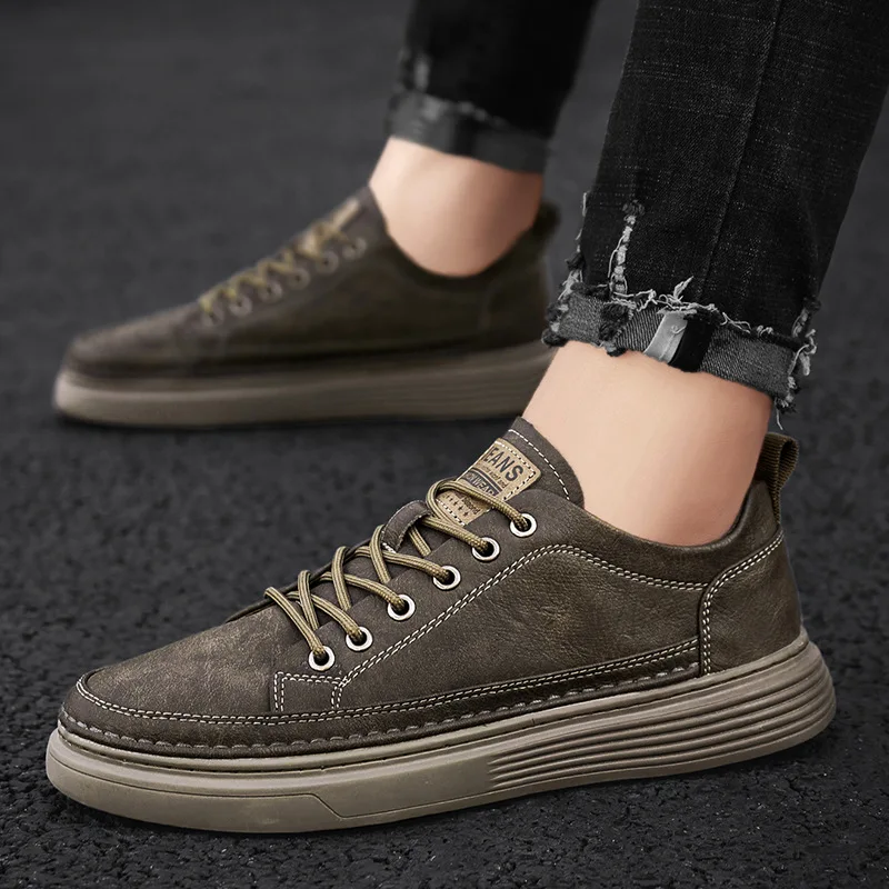 2026 New Casual Shoes for Men Shoes Design Sneakers Male Comfortable Cow Leather All-match Comfortable Skate Shoes Man