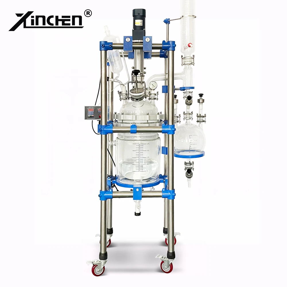 Lab Chemical Dual-Jacketed 10L 20L 50L 100L 150L 200L 300L 316L-Grade Stainless Steel Reactor