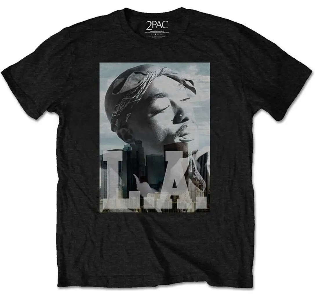 Tupac L A Skyline T Shirt Official