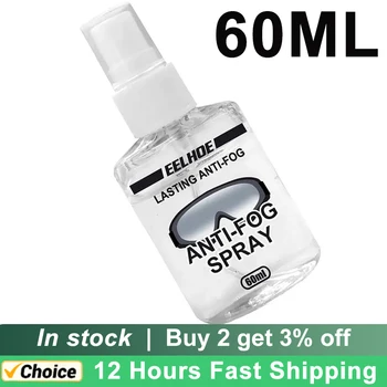 Máscara de buceo antiniebla, gafas de cristal para coche, eliminador de niebla, espray antiniebla, 60ML