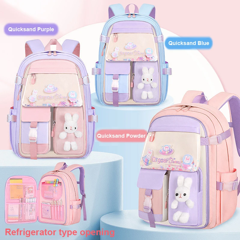 Sacos escolares impermeáveis para meninas, mochila para crianças, proteção traseira, bolsa leve, várias opções de tamanhos