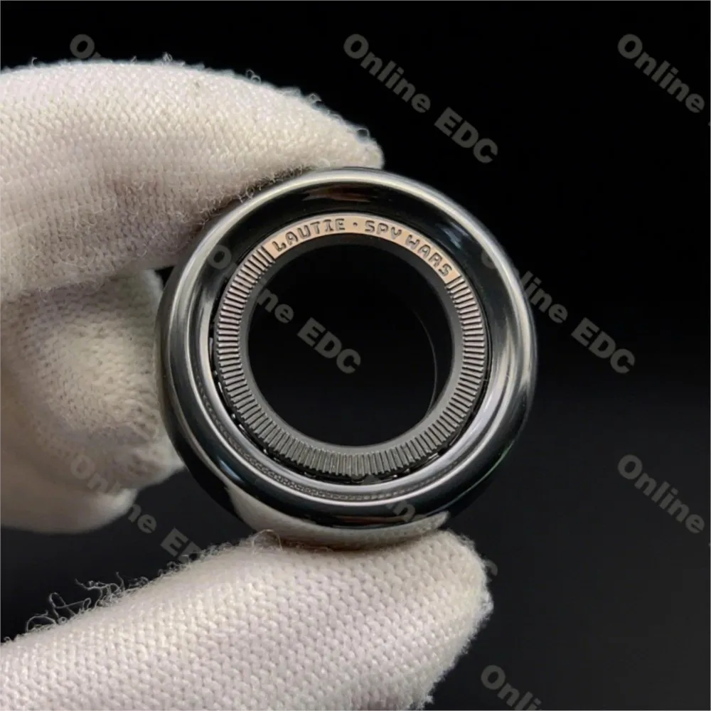 Used EDC Toys LAUTIE Mechanic C Pro Paragraph Finger Ring Zirconium Brass Fingertip Gyroscope Ratchet Magnetic Toys EDC