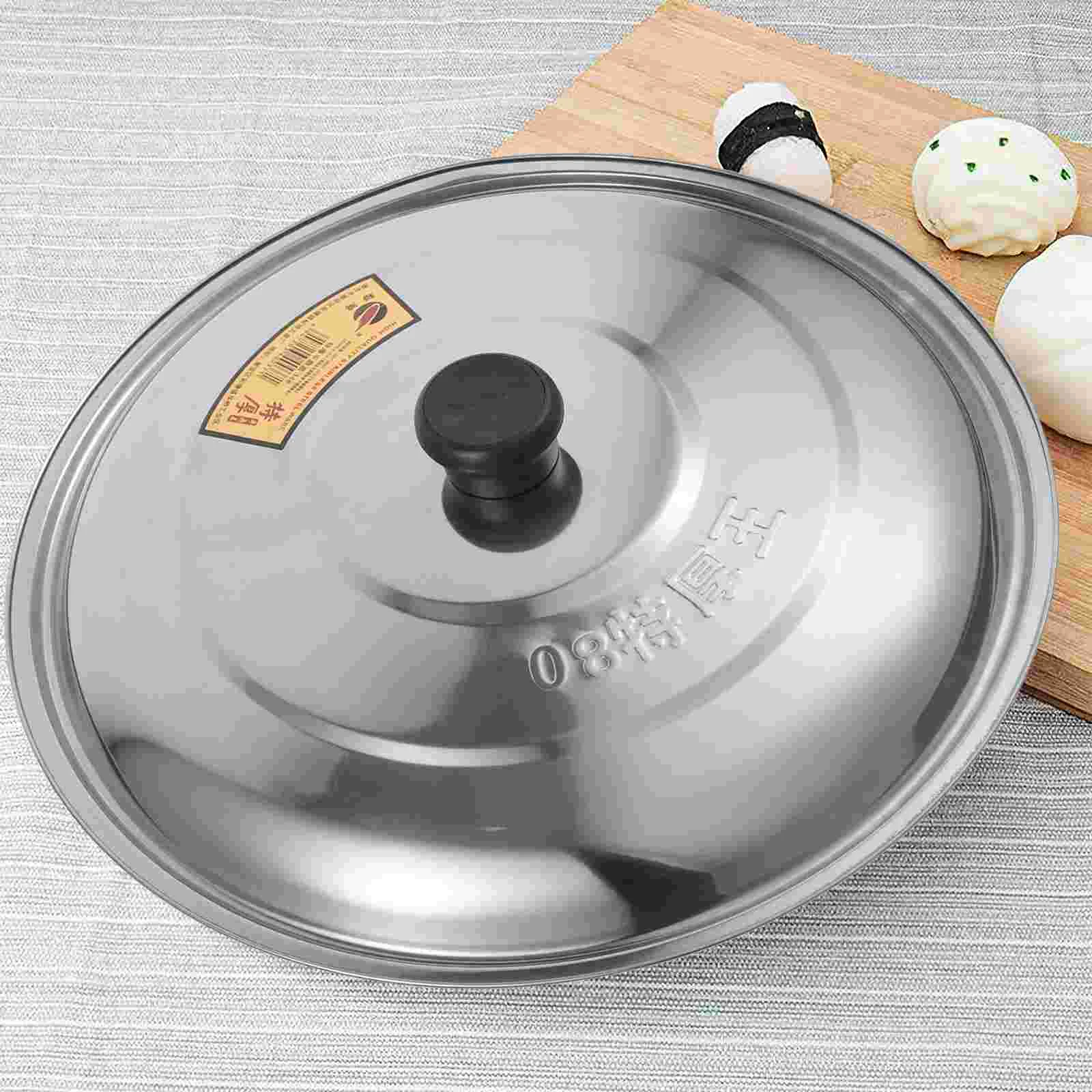 Stainless Steel Pan Lid Universal Lid 35Cm Cover Frying Pan Cookware Lids Cooking Dome Glass Pot Wok