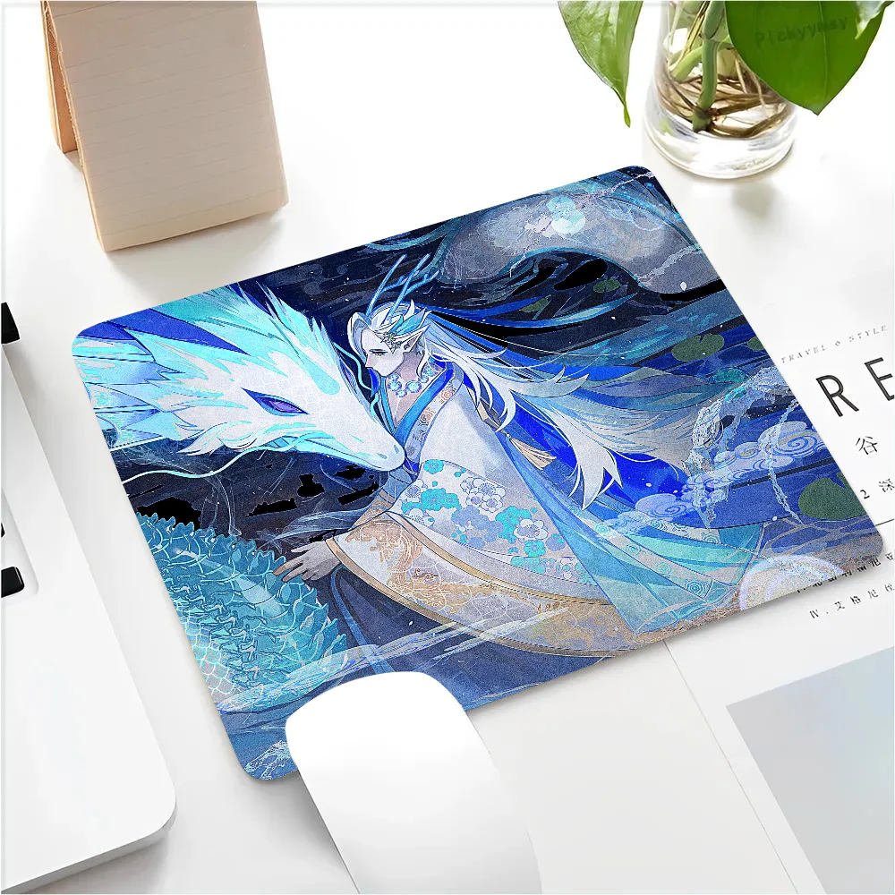 Neuvillette Genshin Impact Mousepad Small LockEdge Mouse Pad For Gamers Computer Desk Pad Anti-slip Rubber