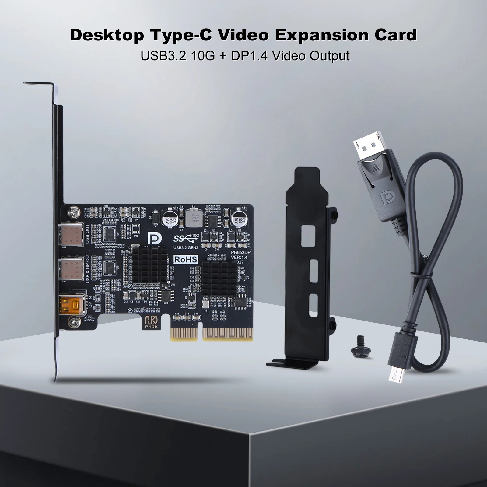 Type-C Expansion Card ASM3142 Controller Dual USB-C Port Docking Station TYPE-C Port Monitor Dock Adapter Cards for Desktop