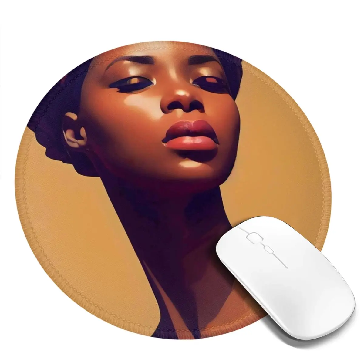 Black African Women Mouse Pad Digital Art Printed Rubber Mousepad For Notebook Computer Anti-Slip Cute Great Quality Mouse Mats