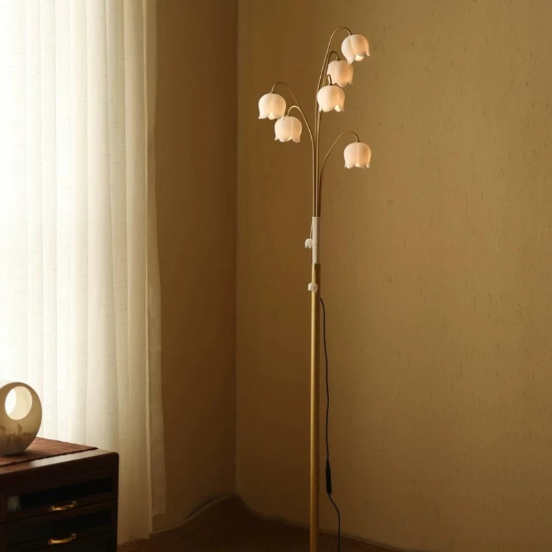 Modern Art Lily of The Valley LED Floor Lamp Designer Living Room Bedroom Illumination Fixture Villa Sofa Atmosphere Stand Light