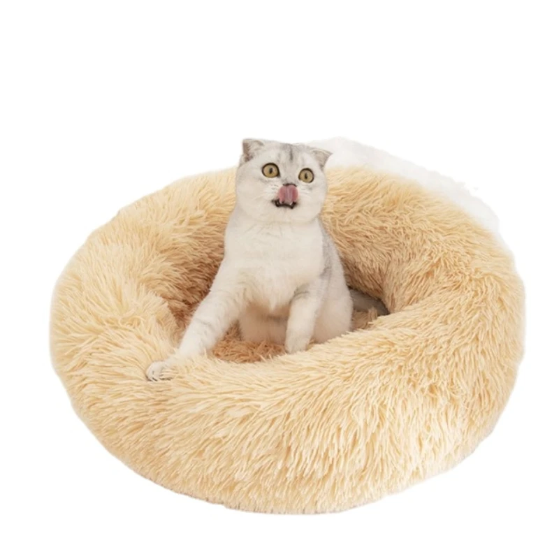 

Sweet Cat Bed Warm Pet Basket Cozy Cushion Cat House Tent Very Soft Small Dog Mat Nest for Donut Round Cats Beds