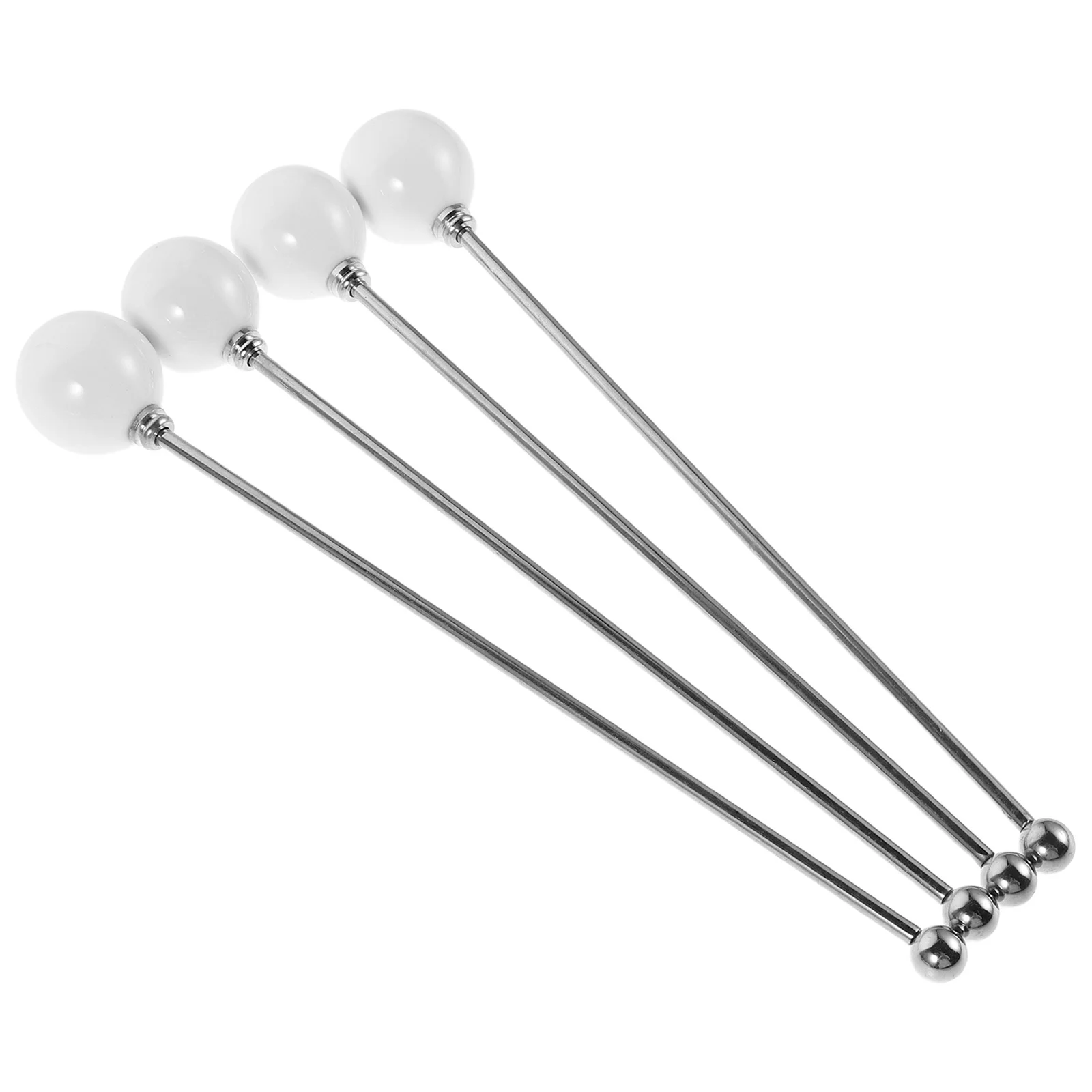 

4pcs Stainless Steel Stirring Rods 6.7" Coffee Stirrers Reusable Mixing Sticks For Whiskey Tea Cocktail Bar Essentials Beverage