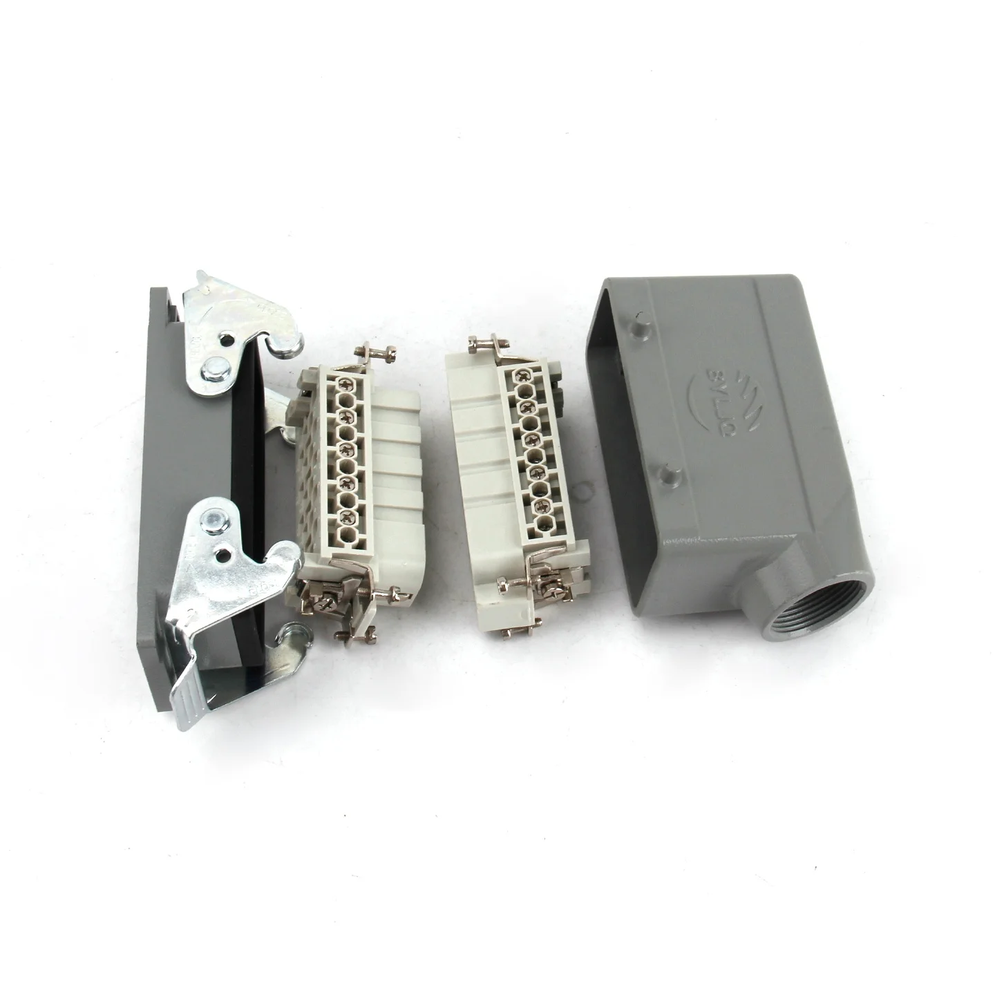 Docking Rectangular Heavy- Copper Alloy Connector HE-016/HE-020 Core IP65 Industrial Aviation Power Plug Male Female