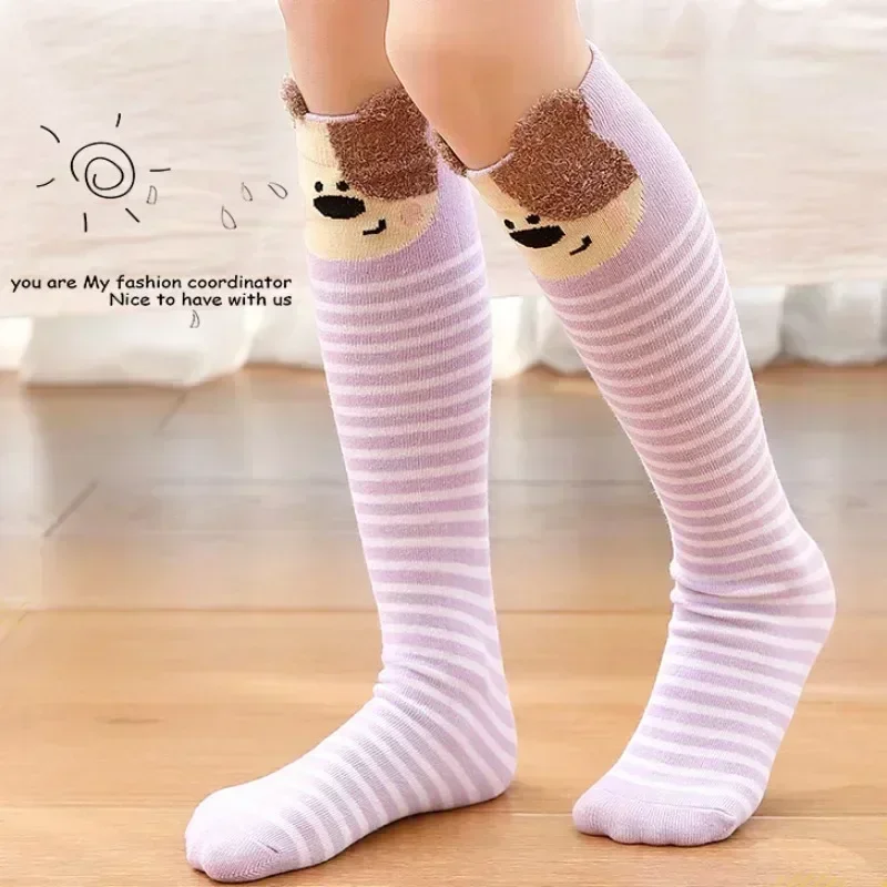 

Soft Cotton Knee High Dance Socks for 3-12 Years Girls Cute Long Tube Elastic Breathable Comfortable Daily Casual Wear Stockings