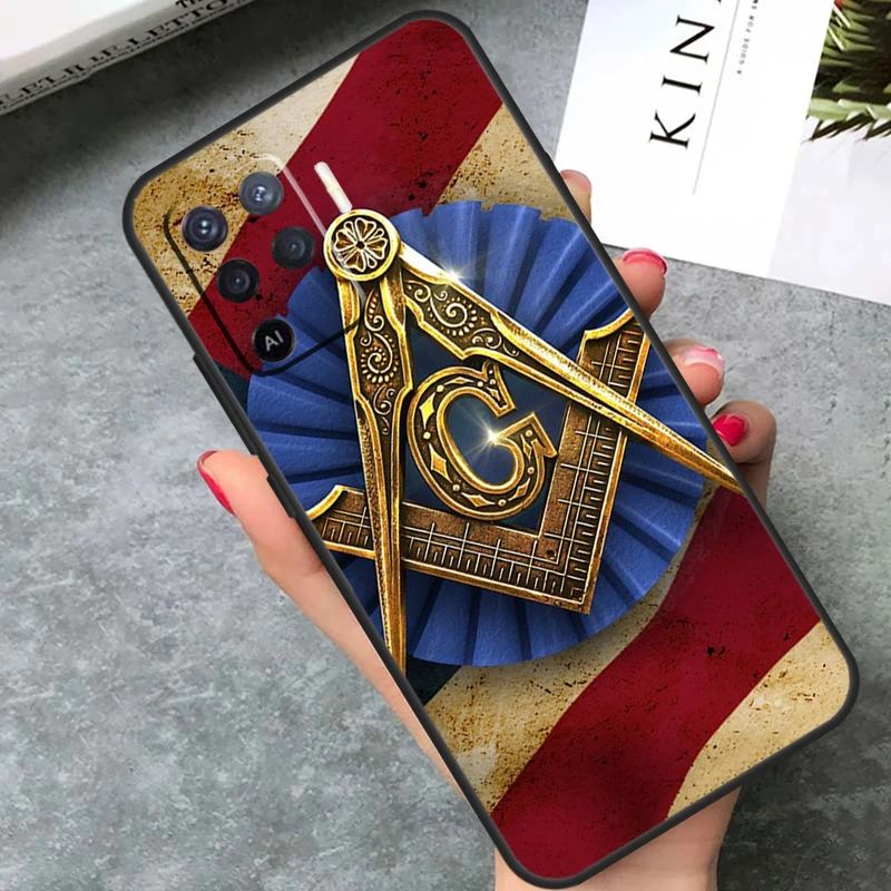 Freemasonry Logo Symbol Case For OPPO A96 A76 A16 A78 A98 A77 A17 A15 A5 A9 A53 A74 A94 A52 A72 A93 A54 A57 S Cover