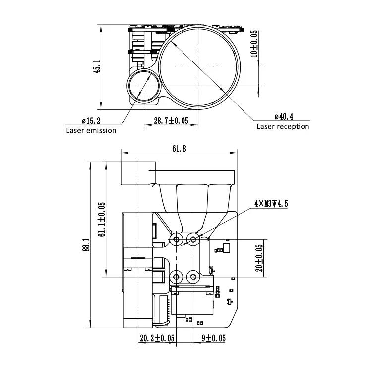 10km Laser Distance Measure Meter OEM Good Price Range Finder Compact Size Ranging Sensor Laser Rangefinder Module