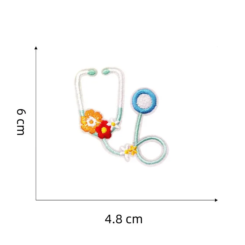 Parches adhesivos térmicos para reparar artículos textiles, pegatinas de corazón de enfermera de dibujos animados, bordado, insignia de Hospital,